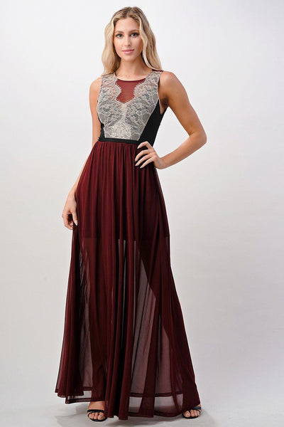 Elegant Sheer Maxi Dress