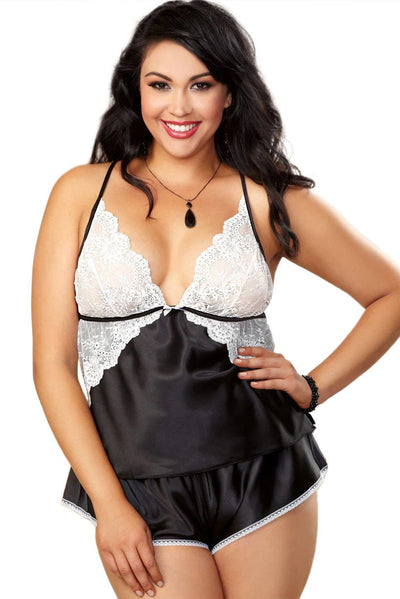 French Satin Camisole Set