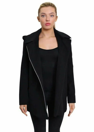 De La Creme Wool Blend Zip Up Hooded Coat