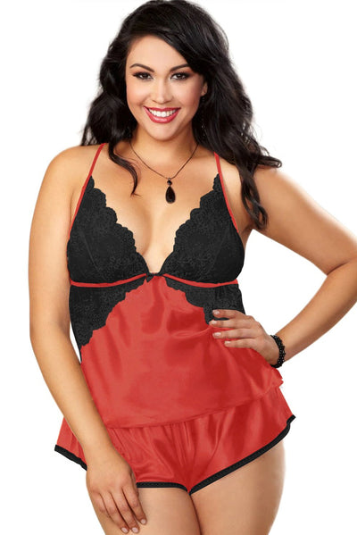 French Satin Camisole Set